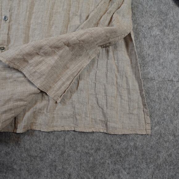 Eileen Fisher Top Womens Extra Large Cotton Gauze Tunic Button Front 3/4 Sleeve - Picture 3 of 10